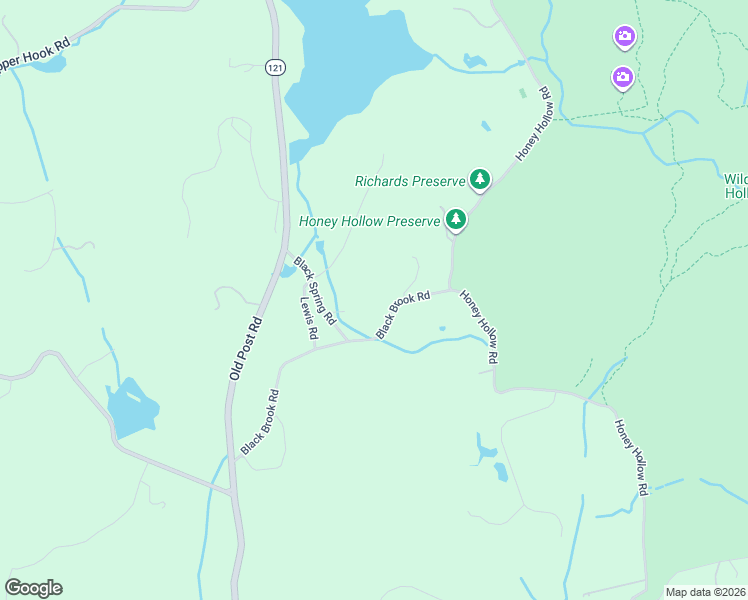 map of restaurants, bars, coffee shops, grocery stores, and more near 112 Black Brook Road in Pound Ridge
