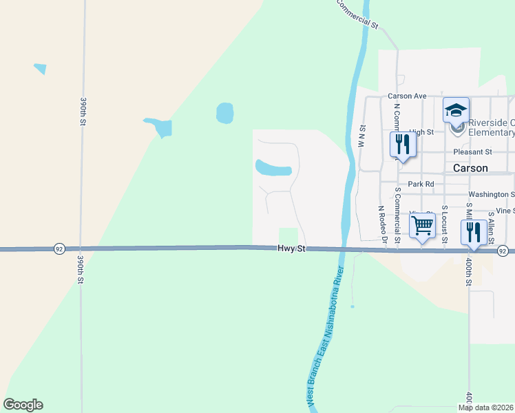 map of restaurants, bars, coffee shops, grocery stores, and more near 122 Grace Street in Carson