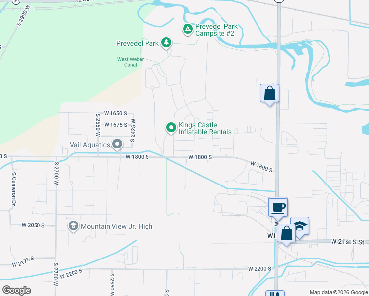 map of restaurants, bars, coffee shops, grocery stores, and more near 2236 West 1775 South in West Haven