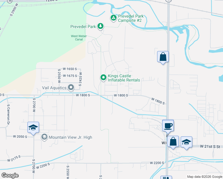 map of restaurants, bars, coffee shops, grocery stores, and more near 2236 West 1775 South in West Haven