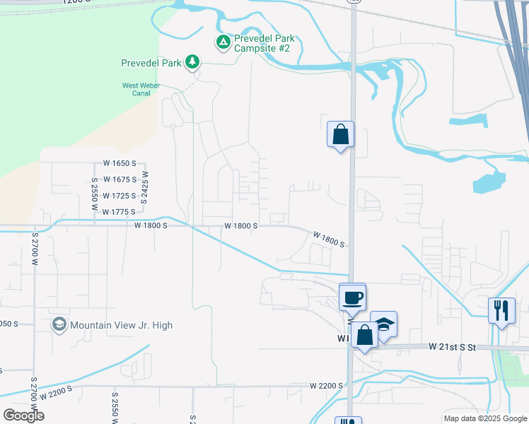 map of restaurants, bars, coffee shops, grocery stores, and more near 1755 South 2050 West in West Haven