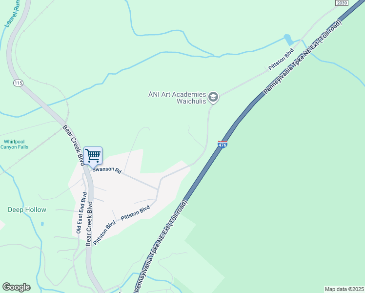 map of restaurants, bars, coffee shops, grocery stores, and more near 605 Pittston Boulevard in Korn Krest