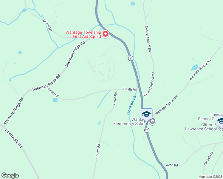 map of restaurants, bars, coffee shops, grocery stores, and more near 16 Smith Road in Wantage