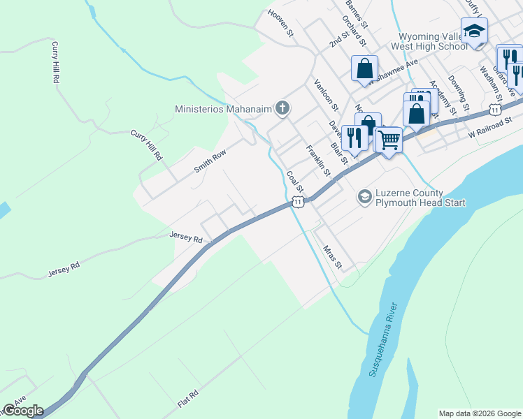 map of restaurants, bars, coffee shops, grocery stores, and more near 785 West Main Street in Plymouth