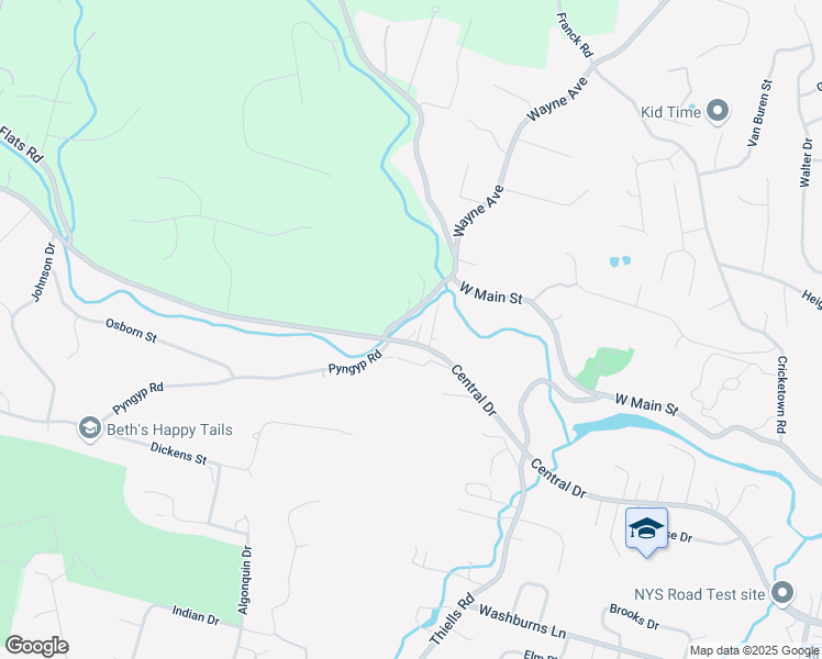 map of restaurants, bars, coffee shops, grocery stores, and more near 215 New York 210 in Stony Point
