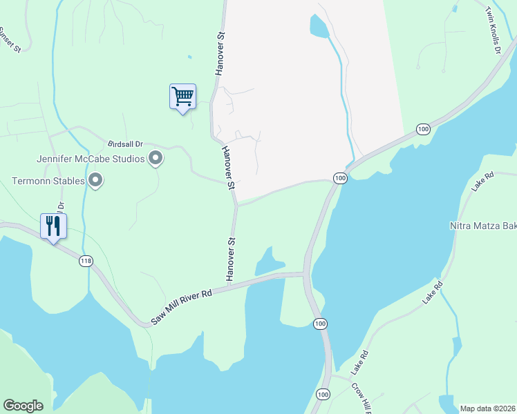 map of restaurants, bars, coffee shops, grocery stores, and more near 235 Boone Road in Yorktown Heights