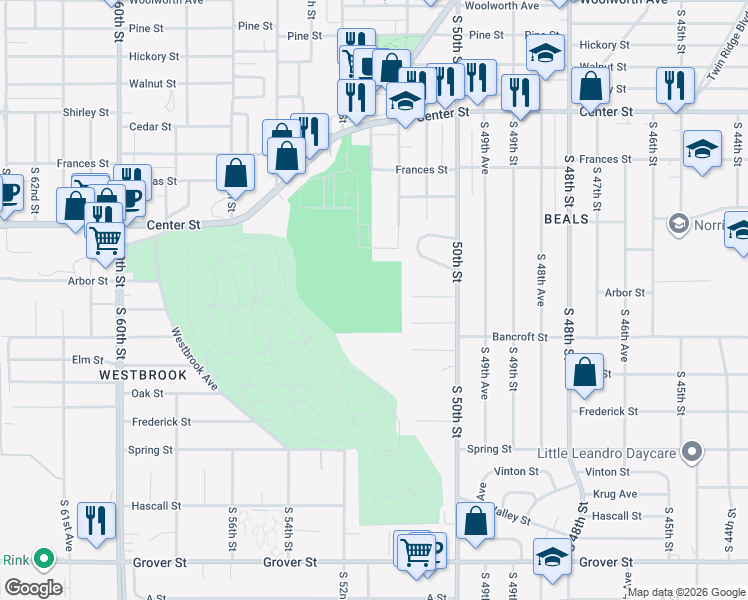 map of restaurants, bars, coffee shops, grocery stores, and more near in Omaha