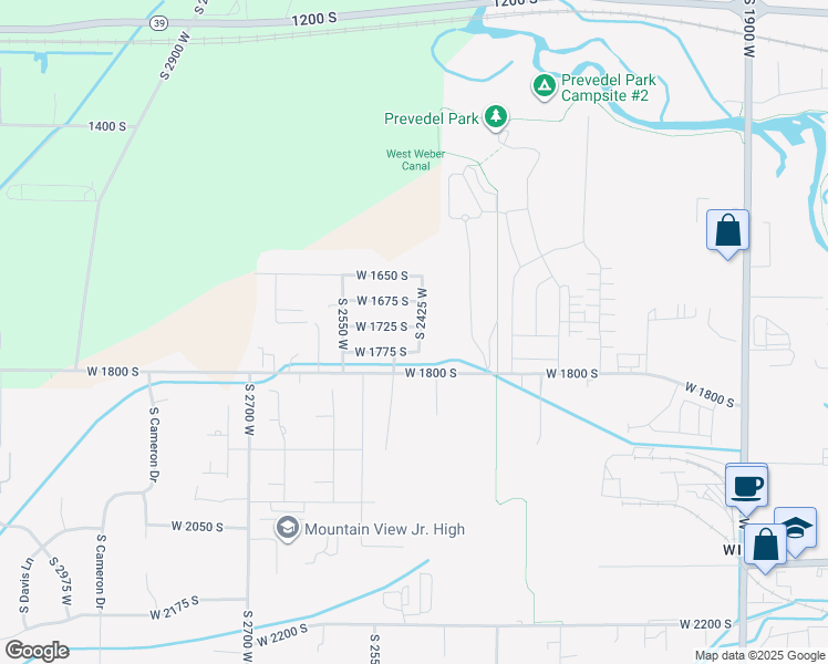 map of restaurants, bars, coffee shops, grocery stores, and more near 1977 South 2425 West in West Haven