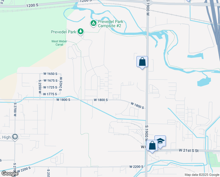 map of restaurants, bars, coffee shops, grocery stores, and more near 1755 South 2050 West in West Haven