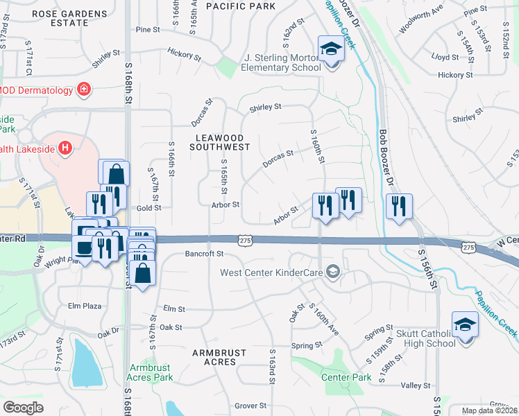 map of restaurants, bars, coffee shops, grocery stores, and more near in Omaha