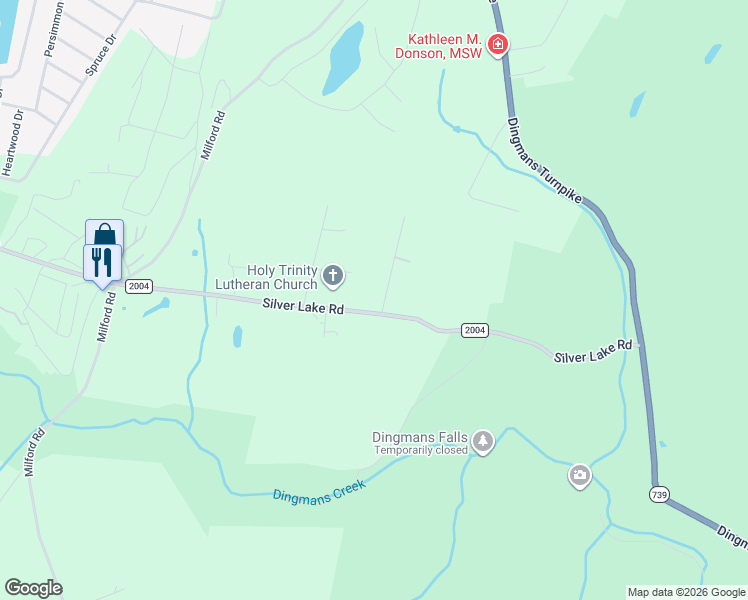 map of restaurants, bars, coffee shops, grocery stores, and more near 100 Stone Ridge Rd in Dingmans Ferry