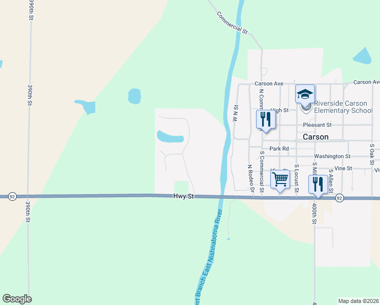 map of restaurants, bars, coffee shops, grocery stores, and more near 117 Christy Street in Carson