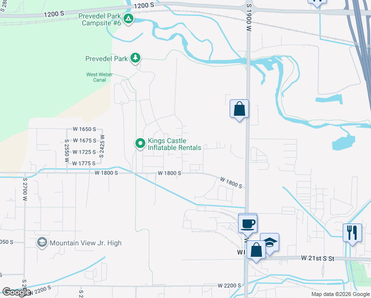 map of restaurants, bars, coffee shops, grocery stores, and more near 2079 West 1715 South in West Haven
