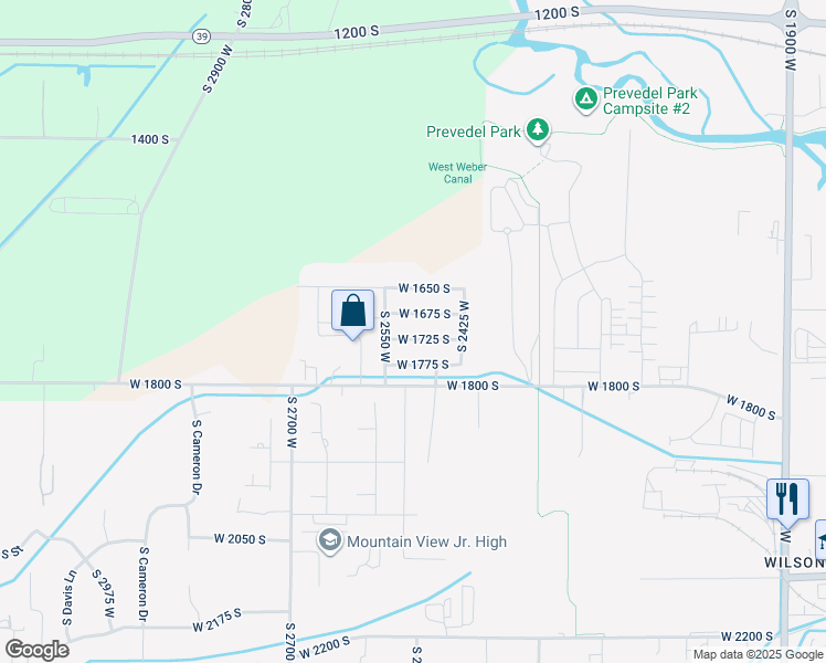 map of restaurants, bars, coffee shops, grocery stores, and more near 2504 West 1725 South in West Haven