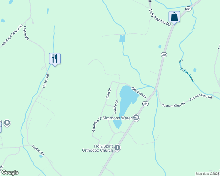 map of restaurants, bars, coffee shops, grocery stores, and more near 29 Ruth Drive in Wantage