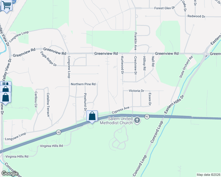 map of restaurants, bars, coffee shops, grocery stores, and more near 210 Brent Lane in Council Bluffs