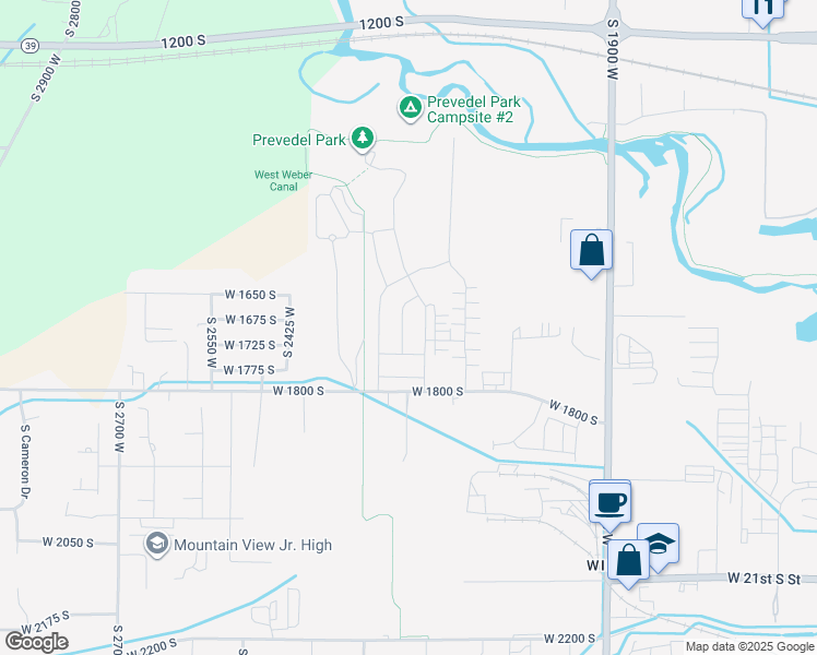 map of restaurants, bars, coffee shops, grocery stores, and more near 1694 Hayfield Drive in Ogden