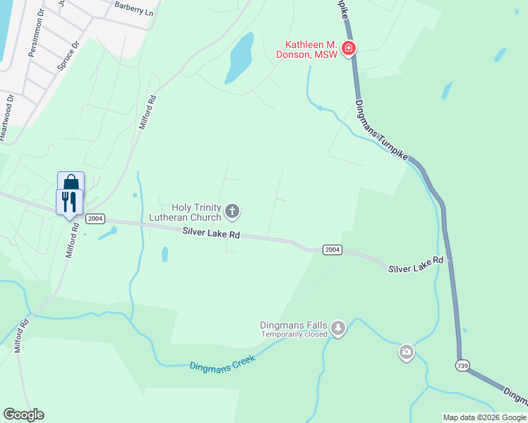 map of restaurants, bars, coffee shops, grocery stores, and more near 100 Stone Ridge Rd in Dingmans Ferry