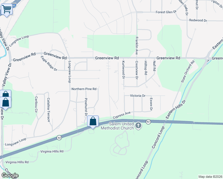 map of restaurants, bars, coffee shops, grocery stores, and more near 210 Brent Lane in Council Bluffs