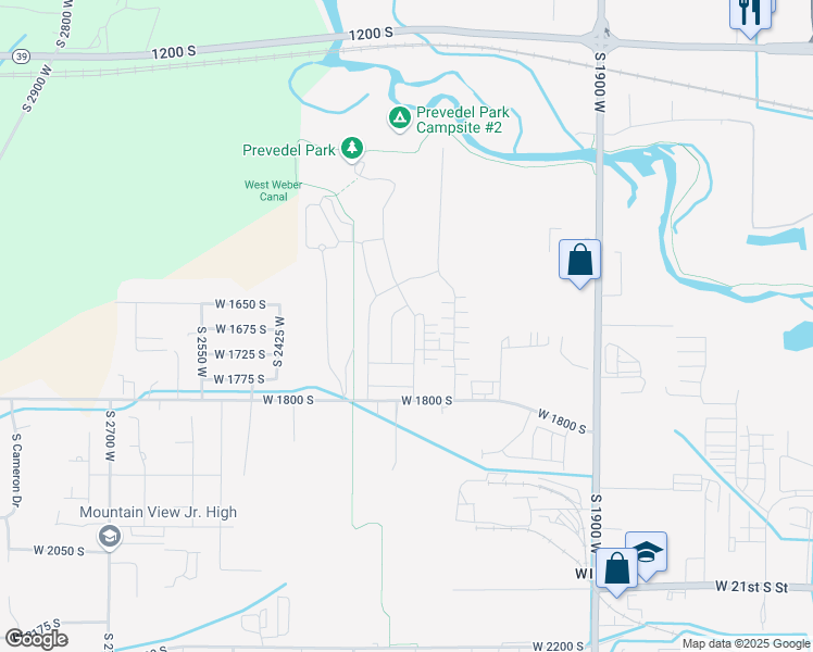 map of restaurants, bars, coffee shops, grocery stores, and more near 1677 Haven Parkway in Ogden