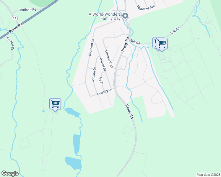 map of restaurants, bars, coffee shops, grocery stores, and more near 4 Country Lane in Warwick