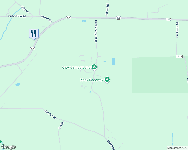 map of restaurants, bars, coffee shops, grocery stores, and more near 101 Speedway Drive in Knox