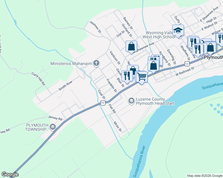 map of restaurants, bars, coffee shops, grocery stores, and more near 36 Morris St in Plymouth