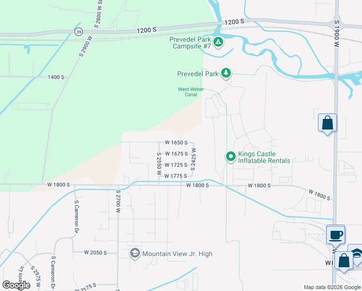 map of restaurants, bars, coffee shops, grocery stores, and more near 2469 West 1650 South in West Haven
