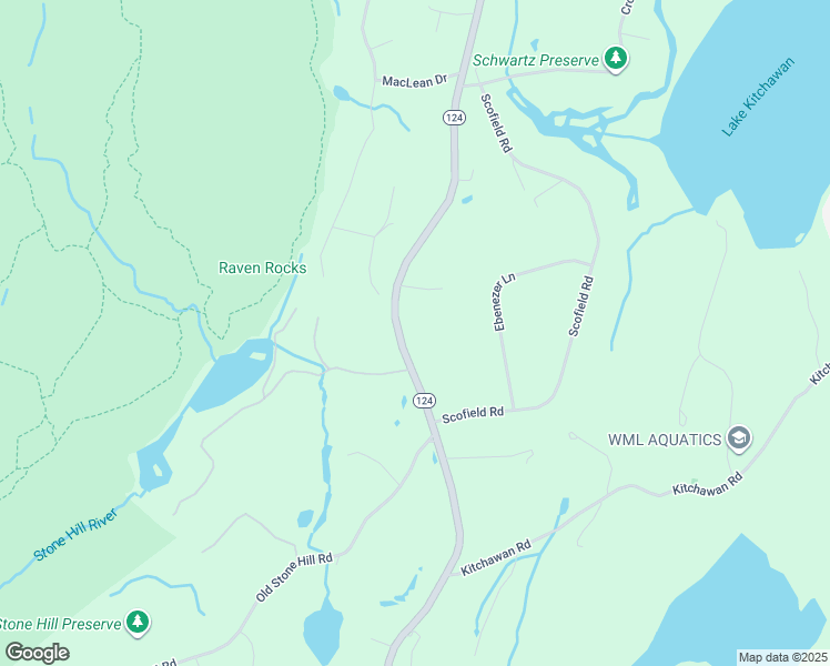 map of restaurants, bars, coffee shops, grocery stores, and more near 203 Salem Road in Pound Ridge