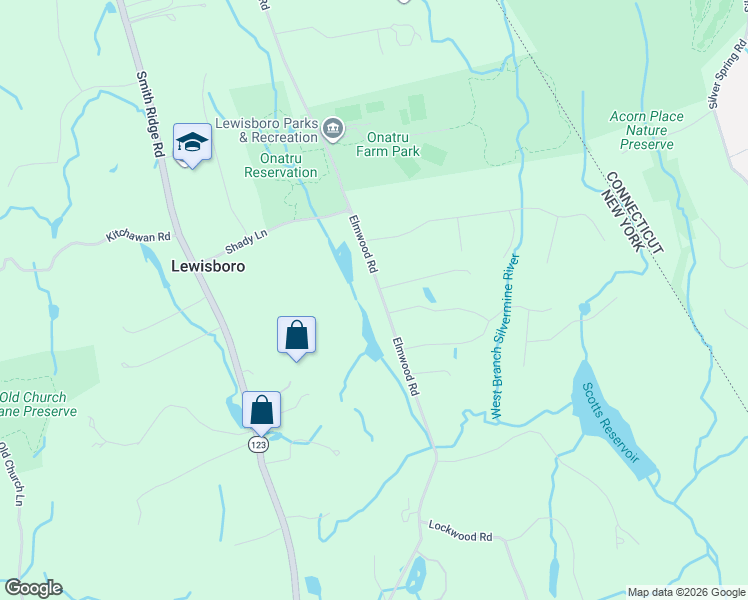 map of restaurants, bars, coffee shops, grocery stores, and more near 136 Elmwood Road in South Salem