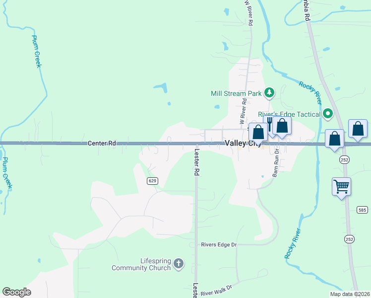 map of restaurants, bars, coffee shops, grocery stores, and more near 6859-6945 Center Road in Valley City