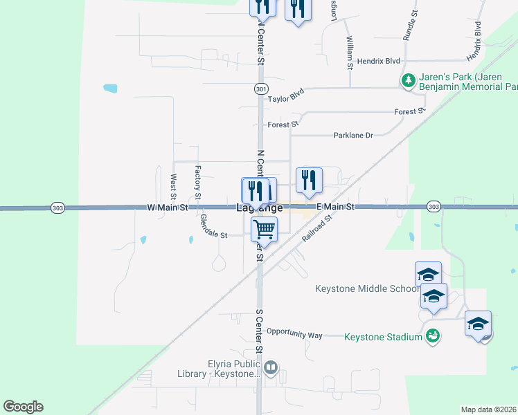 map of restaurants, bars, coffee shops, grocery stores, and more near in LaGrange