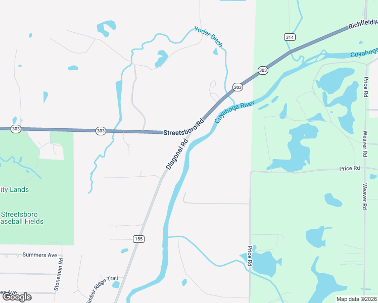 map of restaurants, bars, coffee shops, grocery stores, and more near 9020 Diagonal Road in Streetsboro