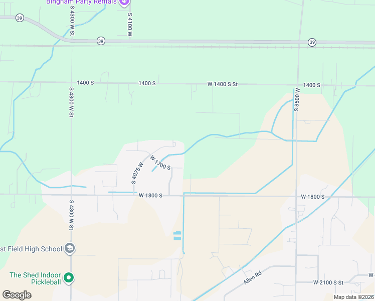 map of restaurants, bars, coffee shops, grocery stores, and more near 1639 South 3875 West in Weber County
