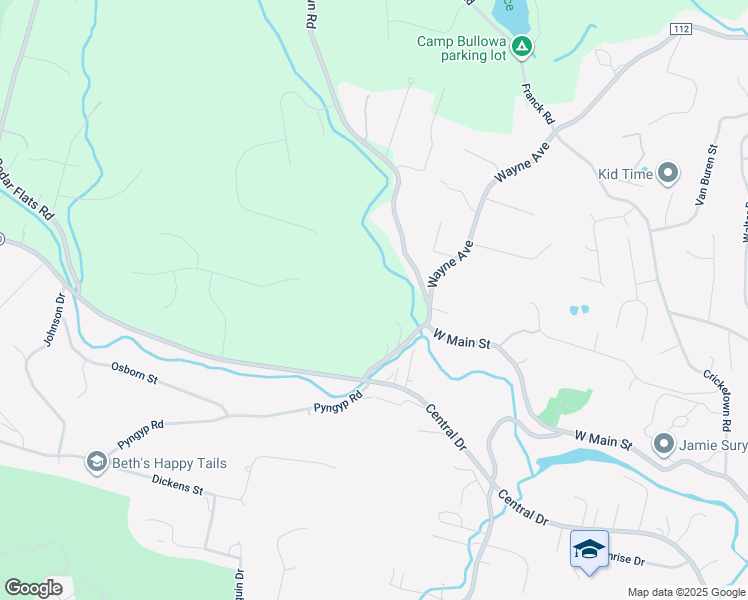 map of restaurants, bars, coffee shops, grocery stores, and more near 355 County Road 65 in Stony Point