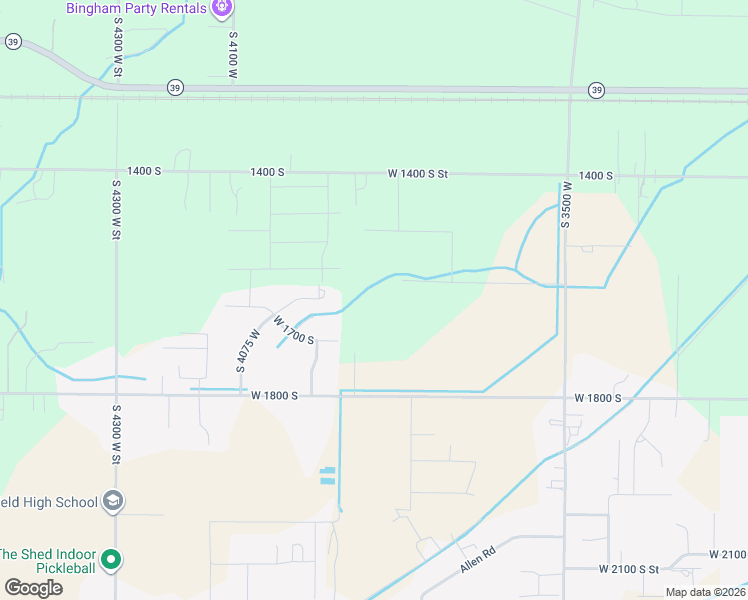 map of restaurants, bars, coffee shops, grocery stores, and more near 1686 South 3875 West in MS CITY