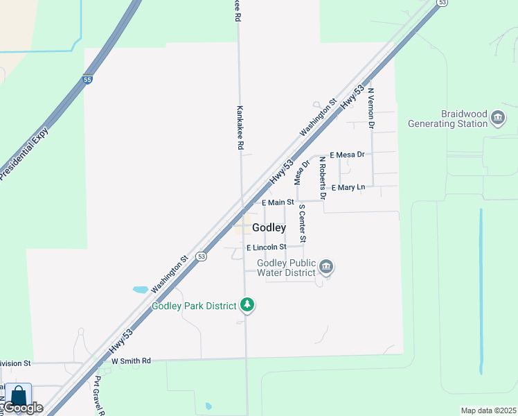 map of restaurants, bars, coffee shops, grocery stores, and more near 51 East Main Street in Godley