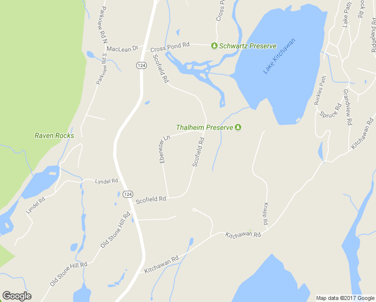map of restaurants, bars, coffee shops, grocery stores, and more near 44 Scofield Road in Pound Ridge