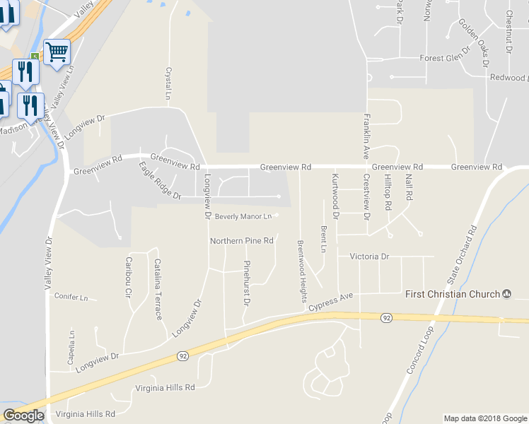 map of restaurants, bars, coffee shops, grocery stores, and more near 19918 Beverly Manor Lane in Council Bluffs