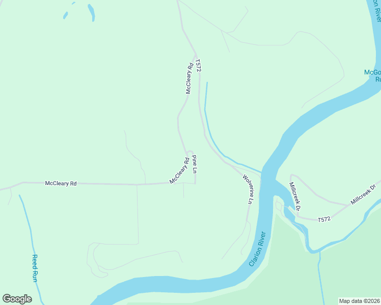 map of restaurants, bars, coffee shops, grocery stores, and more near 1-99 Pine Lane in Clarion