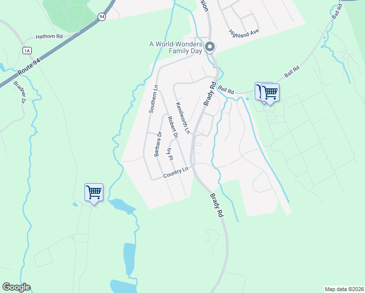 map of restaurants, bars, coffee shops, grocery stores, and more near 31 Robert Drive in Warwick