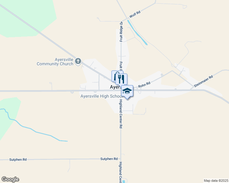map of restaurants, bars, coffee shops, grocery stores, and more near 27956 Watson Road in Defiance