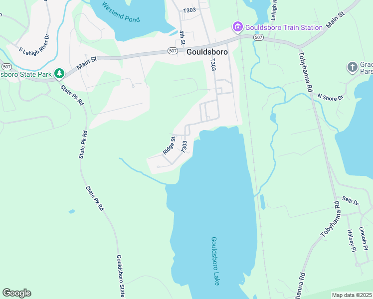 map of restaurants, bars, coffee shops, grocery stores, and more near 115 3rd Street in Gouldsboro