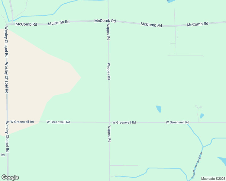 map of restaurants, bars, coffee shops, grocery stores, and more near 16401-17499 Wappes Road in Churubusco