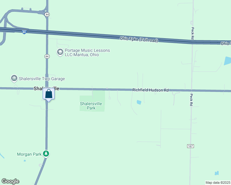 map of restaurants, bars, coffee shops, grocery stores, and more near 4748 Richfield Hudson Road in Ravenna