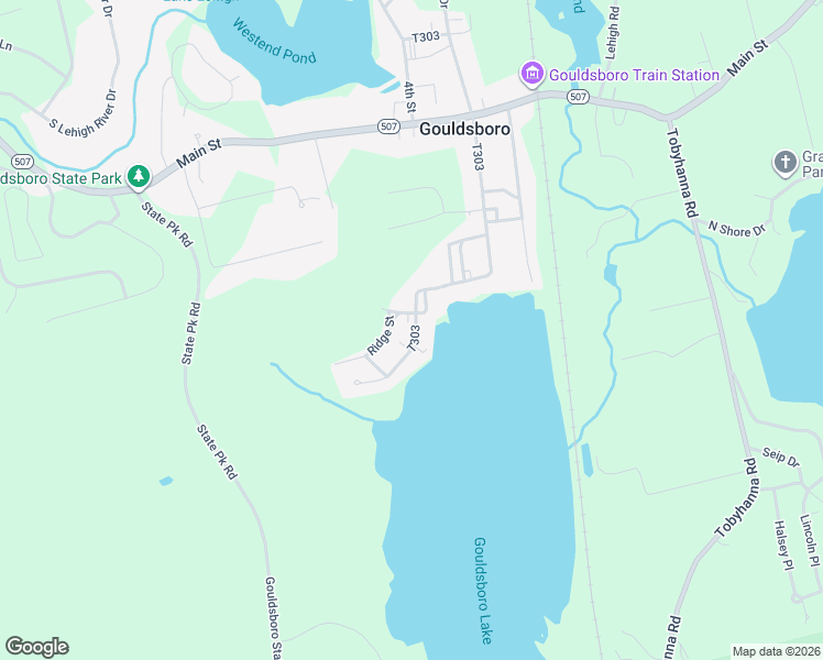 map of restaurants, bars, coffee shops, grocery stores, and more near 115 3rd Street in Gouldsboro