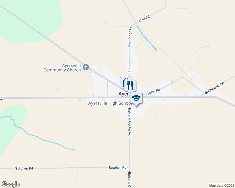 map of restaurants, bars, coffee shops, grocery stores, and more near 27956 Watson Road in Defiance
