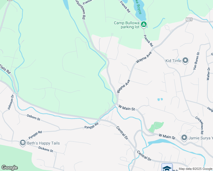 map of restaurants, bars, coffee shops, grocery stores, and more near 355 County Road 65 in Stony Point
