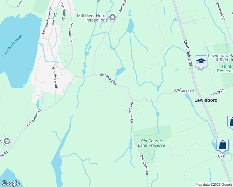 map of restaurants, bars, coffee shops, grocery stores, and more near 199 Kitchawan Road in South Salem