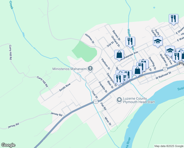 map of restaurants, bars, coffee shops, grocery stores, and more near 180-190 Franklin St in Plymouth